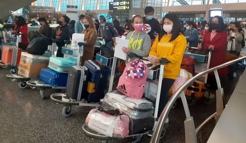 Filipinos repatriated from Qatar 